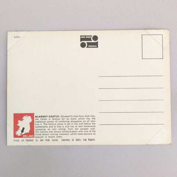 Horse-Drawn Caravan Blarney Castle, Co Cork Ireland John Hinde 1960s Postcard - Picture 2 of 2